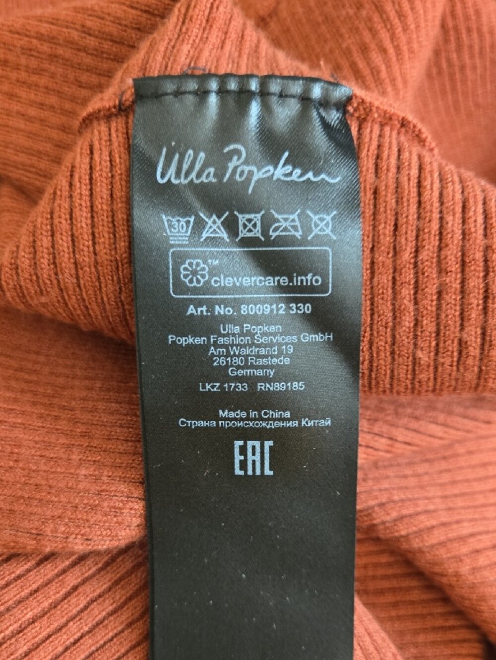 Ulla Popken Rust Cowl-Neck Pocket Poncho Sweater - Picture 4 of 4